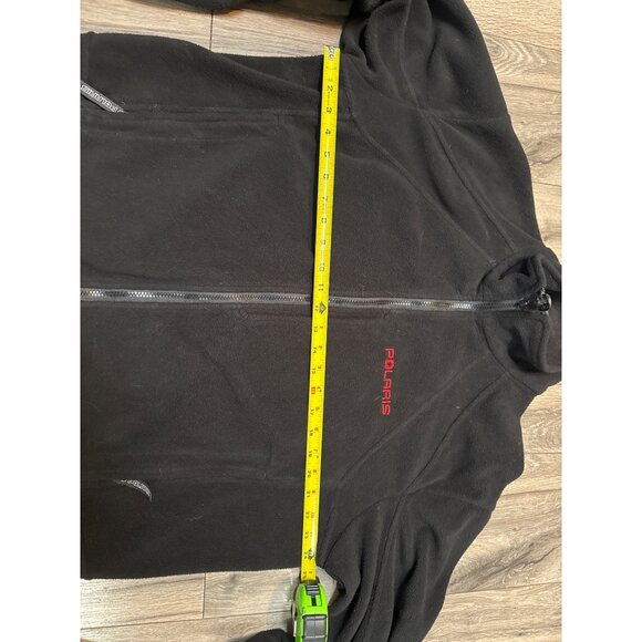 Polaris Mens Black Fleece Jacket L 100% Polyester With Zippered Pockets & Logo E - Picture 8 of 13